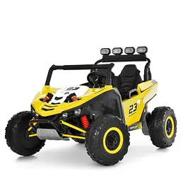 Джип дитячий електромобіль 24V 2x150W MP3 Bluetooth EVA жовтий (M 6373EBLR-6)