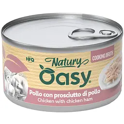 Вологий корм Oasy Cat Wet Natury для дорослих котів курка з шинкою у соусі 85 г