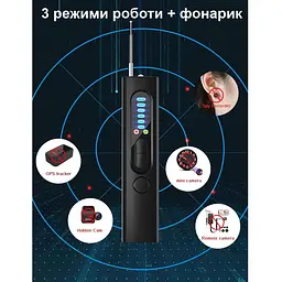 Детектор жучків, прихованих камер і магнітів - антижучок 3 в 1 з ліхтариком Savetek X13 (GS-R39) (100967) - мініатюра 2