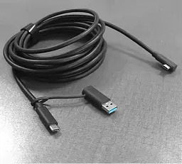 Кабель Oculus Link Type-C/Type-C USB-A 2в1 Quest 2/3/Pro/Pico 4 3.2 5 м Чорний (CC-AC-5mGB) - мініатюра 10