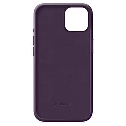 Кожаный чехол-панель для Apple iPhone 15, FAKE Leather Case, фиолетовый, искусственная кожа, премиум, противоударный, защита всего корпуса, с мягкой подкладкой, поддержка MagSafe и беспроводной зарядки, ArmorStandart (ARM76290) - мініатюра 2