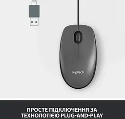 Миша комп'ютерна Mouse M100 Black (910-006652) Logitech teh0022131 - мініатюра 4