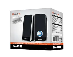 Колонки 2.0 REAL-EL S-80 Black, 2 x 3 Вт, пластиковий корпус, живлення от USB, керування спереду (S-80) - мініатюра 3