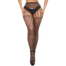 Колготки еротичні в сіточку леопардові One Size (87536)