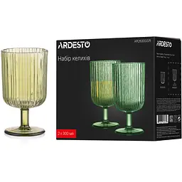Набір келихів Ardesto 300 мл 2 шт. зелений (AR2630GGR) - мініатюра 3
