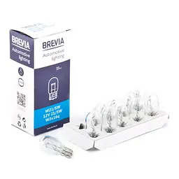 Лампа розжарювання Brevia W21/5W 12V 21/5W W3x16q CP, 10шт(12311C)
