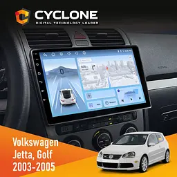 Штатна магнітола Volkswagen Golf 2003-2008 Climate 2 Cyclone C10-012 4x64 DSP 4G Cyclone (НФ-00005331)
