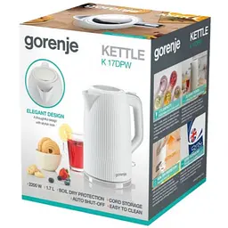Електрочайник Gorenje K 17 DPW (743907) - мініатюра 3