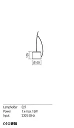 Підвісний світильник Redo DODO MODUL CU FIR SUSPENSIE 5M 1X42W E27 WH (5.1.1) PC5 WH - мініатюра 2