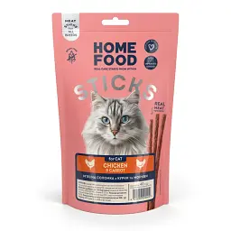 М'ясна соломка з курки та моркви - ласощі для котів Home Food 40 г