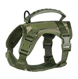Шлейка для котів Harness, тактичний жилет з ручкою (35-48 см), Оливковий - мініатюра 1
