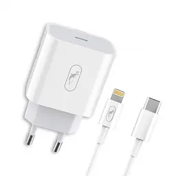 Зарядний пристрій SkyDolphin SC18EL PD2.0 (1USB-С, 3A) White + кабель Lightning (MZP-000156) - мініатюра 3