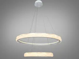 Підвісна LED-люстра в спальню Diasha 583-800+500WH біла, 2 кільця, 200 Вт, 80 см, до 30 м2 - мініатюра 3