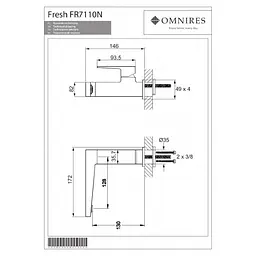 Змішувач для раковини Omnires Fresh chrome (FR7110NCR) - мініатюра 4