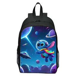 Дитячий рюкзак Стіч Stitch чорний з яскравим принтом, шкільний рюкзак для хлопчика та дівчинки - мініатюра 1
