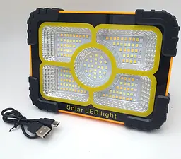 LED Прожектор 30W акумуляторний світлодіодний із сонячною батареєю та функцією Power Bank 3600mAh ліхтар 13х18см UKC 882 - мініатюра 3
