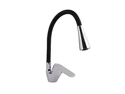 Змішувач LIDZ на мийку чорний Tani 008F3 з гнучким виливом (k40) LDTAN008F3BCR39484 Black / Chrome