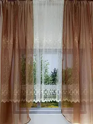 Кухня зі шторками коричнева 400х170