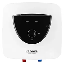 Водонагрівач Kroner Small K15SA1.5 1500 Вт, мокрий ТЕН, 15 л, квадратний, вертикальний, над мийкою, білий (CV034584)