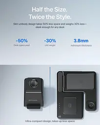 Бездротова зарядна станція Intoval A3 3в1 для iPhone Apple Watch та AirPods з швидкою зарядкою 15 Вт чорна (SKU-063) - мініатюра 8