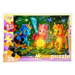 Дитячі м'які пазли "Поні в казковому лісі" Danko Toys S35-11-11, 35 елементів