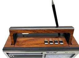 Радіоприймач Golon RX-1138D Bluetooth портативне радіо робота від мережі акумулятора батарейок AM/FM/SW USB/TF/SD 18650 Коричневий - мініатюра 6