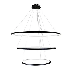 Люстра стельова LED Levistella 7529832-3A BLACK LED (600+800+1000), 170W, чорний, сучасний стиль, з пультом управління, 3 кільця