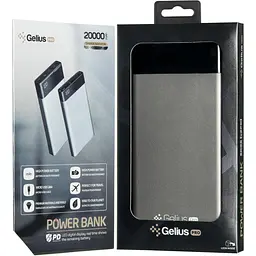 Додаткова батарея Gelius Pro Edge (V2PD) GP-PB20-007 20000mAh 2.1 A Grey - мініатюра 3