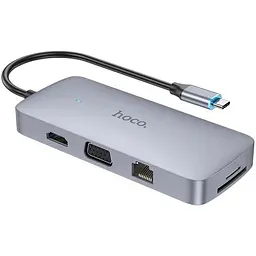 Usb-Хаб (адаптер) Hoco HB33 Easy Type-C 10-in-1 multi-function converter 18 см