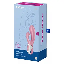 Вібратор-кролик Satisfyer Air Pump Bunny 2 20 см рожевий - мініатюра 3