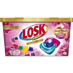 Капсули для прання Losk Power Caps Color Ароматерапія Ефірні масла та аромат Малазійської квітки 13 шт. (9000101803112)