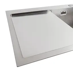 Кухонна мийка Platinum Handmade 78x50B R нержавійка (два отвори ,квадратний сифон 3.0/1.0) - мініатюра 5