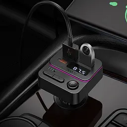 АЗП FM модулятор Borofone BC60 Hero 35W (2USB-A/1C) Black - мініатюра 8