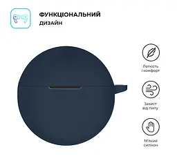 Силіконовий чохол для навушників OPPO Enco Air3i/Air2i, Hang Case, синій, ультратонкий захисний кейс товщиною 2 мм, захист від подряпин, пилу та ударів, компактний, з карабіном для кріплення, ArmorStandart (ARM79944) - мініатюра 2