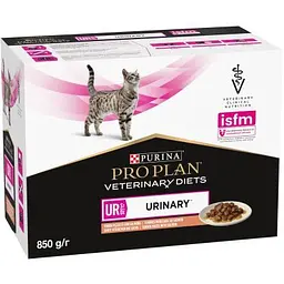 Вологий корм для кішок Purina Pro Plan Veterinary Diets UR ST/OX Urinary З лососем 10 x 85 г (8445290093851) - мініатюра 3