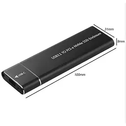 Зовнішня кишеня XON MemoryCase для M.2 NVMe (PCIe) USB 3.1 Type-C Чорний (XSC2C13NV1MG 4340) - мініатюра 6