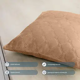 Подушка декоративна ТЕП Velour 40х40 см золотий беж (3-00437_34063) - мініатюра 4