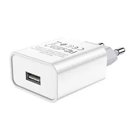 Адаптер мережевий HOCO Asombroso C81A зарядний пристрій - сам блок 1USB білий - мініатюра 2