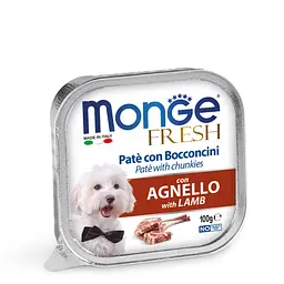 Паштет з ягнятиною для собак усіх порід Monge Dog Fresh Adult 100 гр
