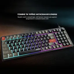 Клавіатура MSI FORGE GK110 UA 98key USB-A EN/UKR/RU LED Black (S11-04UA226-HH9) U1 - мініатюра 7