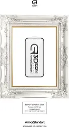 Захисне 3D скло для Apple iPhone 15/16, Icon 3D, загартоване, 9H, загартоване скло, повне проклеювання, протиударне, глянсове з олеофобним покриттям, на весь екран, сумісне з чохлами, проста установка, ArmorStandart (ARM78027) - мініатюра 3