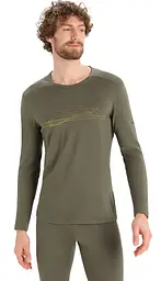 Термокофта Icebreaker 200 Oasis LS Crewe Ski Stripes Men Loden Heather M (1052-IB0 A56 HU069 M) - мініатюра 2