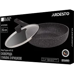 Сковорода Ardesto Black Mars Alcor глибока з кришкою 26 см (AR1926BML) - мініатюра 8