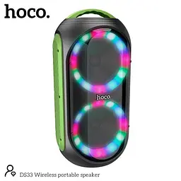 Портативна Вluetooth колонка Hoco DS33 Акустика-караоке з мікрофоном і пультом 30Вт 4500 мАч Чорний/Зелений - мініатюра 3