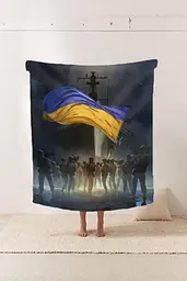 Плед плюшевий подарунковий 3D Патріотичний Сила і гордість 160×200 см - мініатюра 2