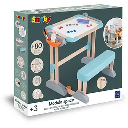 Парта-трансформер Smoby Toys дерев'яна з мольбертом-дошкою 2 в 1 розкладна (420304) - мініатюра 2