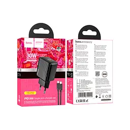 Зарядний пристрій HOCO CS22A Value USB-C PD 30 Вт + кабель USB-C — Lightning чорний (6942007609920) - мініатюра 7