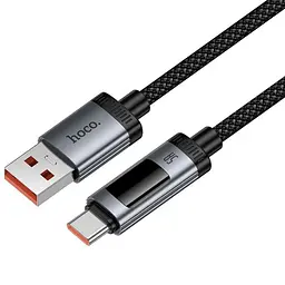 Дата кабель Hoco U148 Lord with display USB to Type-C 100W (1.2m) Black - мініатюра 3