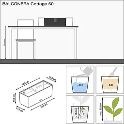 Вазон Lechuza Balconera Cottage 50 світло-сірий (15447) - мініатюра 5