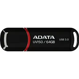 USB флеш накопичувач ADATA 64GB UV150 Black USB 3.0 (AUV150-64G-RBK) - мініатюра 1